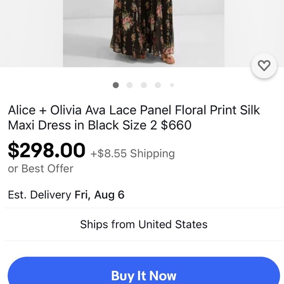 LAST CHANCE Alice+Olivia Ava gown NWOT plunge neck - Picture 11 of 11